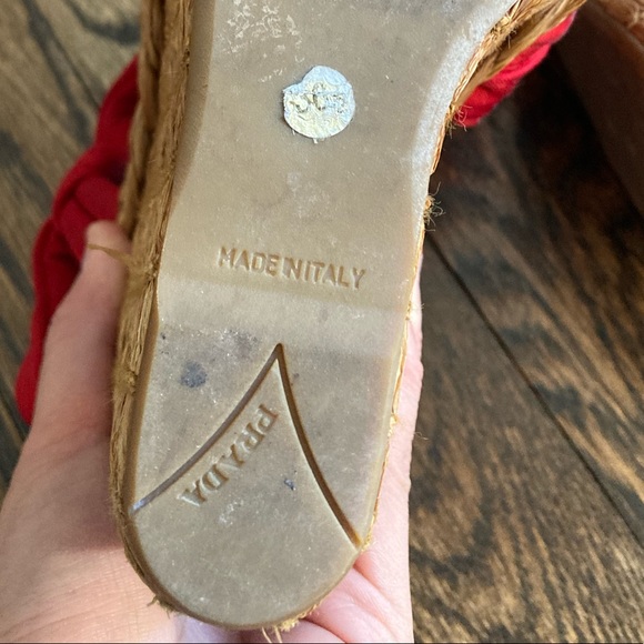 Prada red espadrille platform sandals size 36 1/2 - Picture 4 of 8